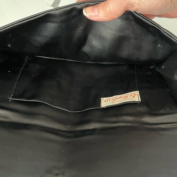 Vintage La Regale Ltd Nlack Beaded Sequined Satin Evening Clutch Bag Hong Kong - Picture 8 of 11